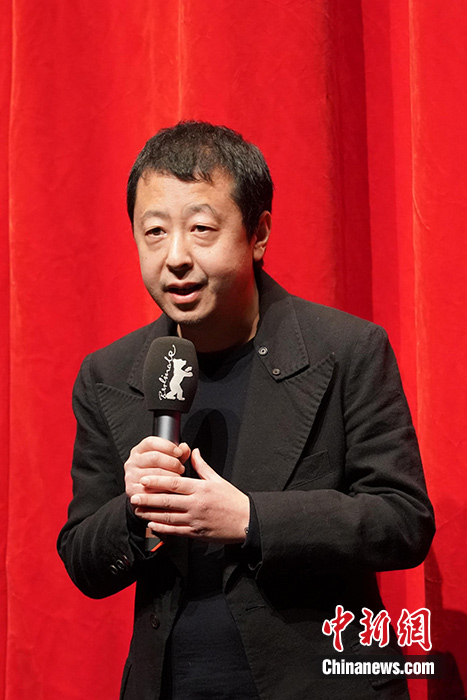 图为贾樟柯在首映礼上。<a target='_blank' href='http://www.chinanews.com/'>中新社</a>记者 彭大伟 摄